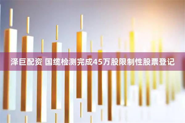 泽巨配资 国缆检测完成45万股限制性股票登记