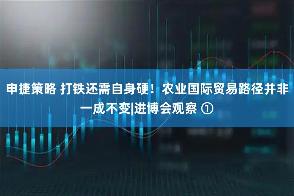 申捷策略 打铁还需自身硬！农业国际贸易路径并非一成不变|进博会观察 ①
