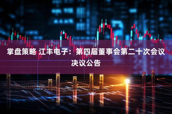 掌盘策略 江丰电子：第四届董事会第二十次会议决议公告