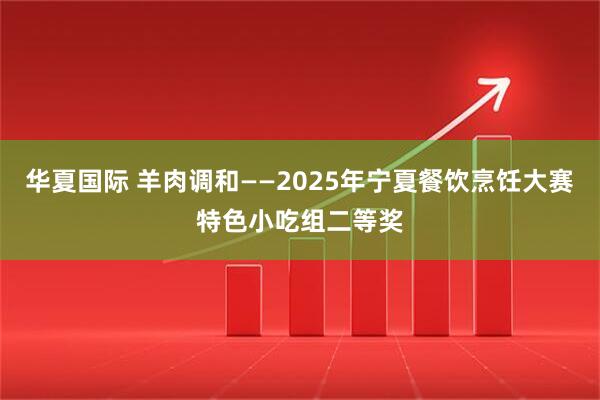 华夏国际 羊肉调和——2025年宁夏餐饮烹饪大赛特色小吃组二等奖